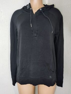 Calvin Klein Black Quarter-Zip Hoodie - XL